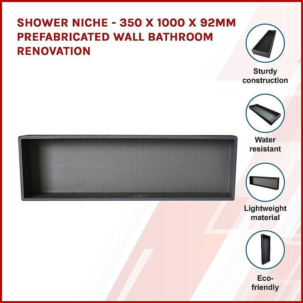 Shower Niche - 350 x 1000 x 92mm Prefabricated Wall Bathroom Renovation - John Cootes