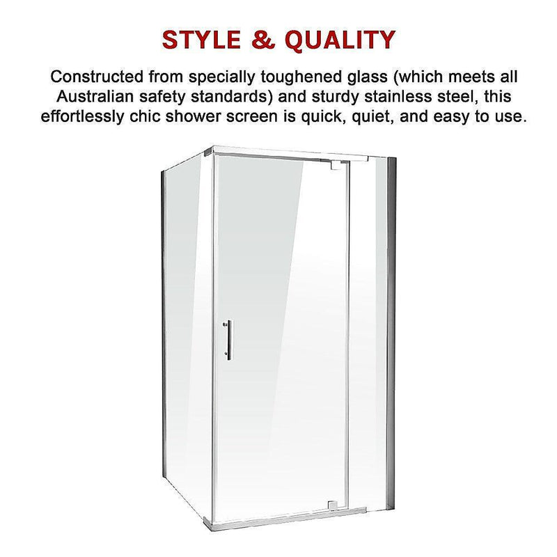 Shower Screen 1200x800x1900mm Framed Safety Glass Pivot Door By Della Francesca - John Cootes