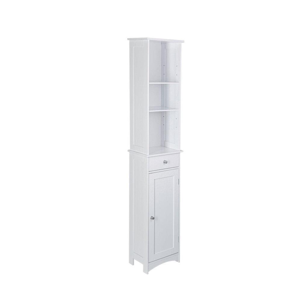 Sian Bathroom Tall Storage Cabinet Organiser - White - John Cootes