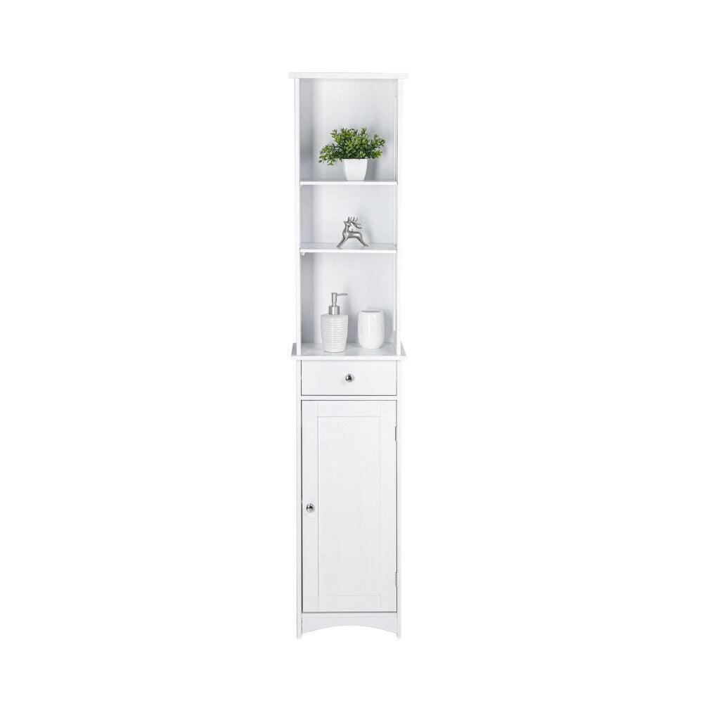 Sian Bathroom Tall Storage Cabinet Organiser - White - John Cootes