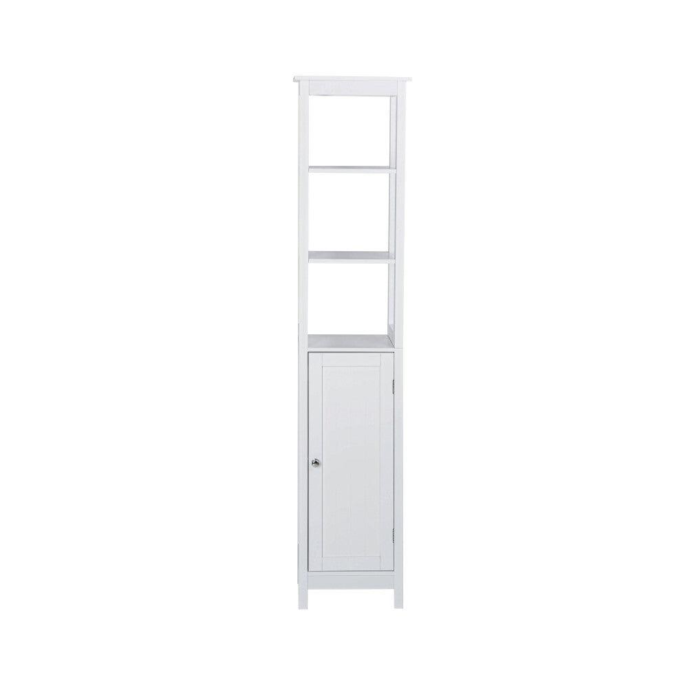 Sian Bathroom Tall Storage Cabinet Organiser With Shelves - White - John Cootes