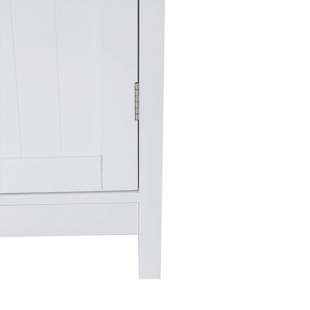 Sian Bathroom Tall Storage Cabinet Organiser With Shelves - White - John Cootes