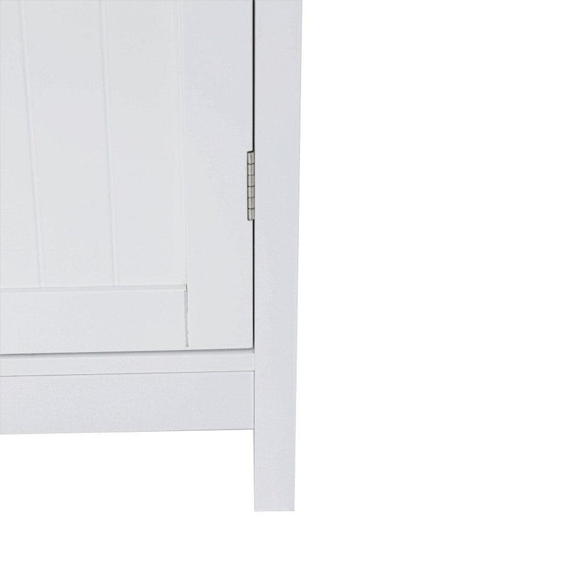 Sian Bathroom Tall Storage Cabinet Organiser With Shelves - White - John Cootes