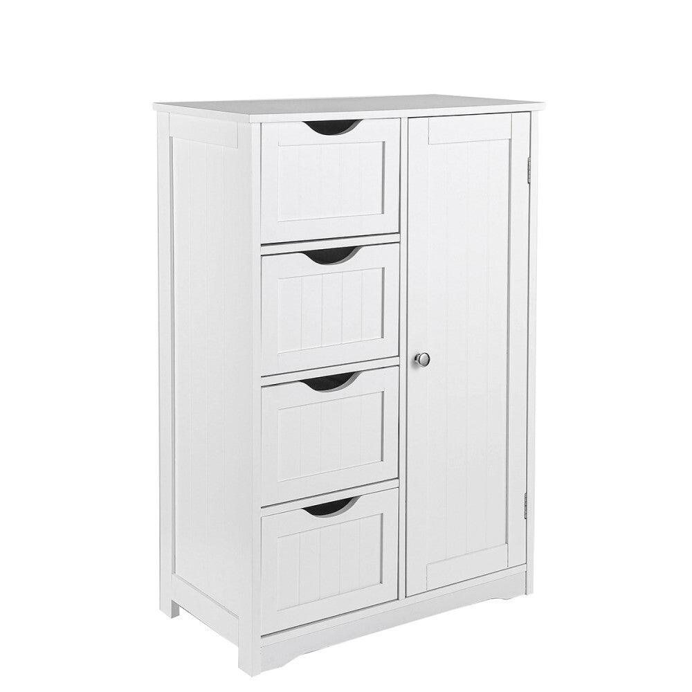 Sian Bathroom Tallboy Storage Cabinet - White - John Cootes