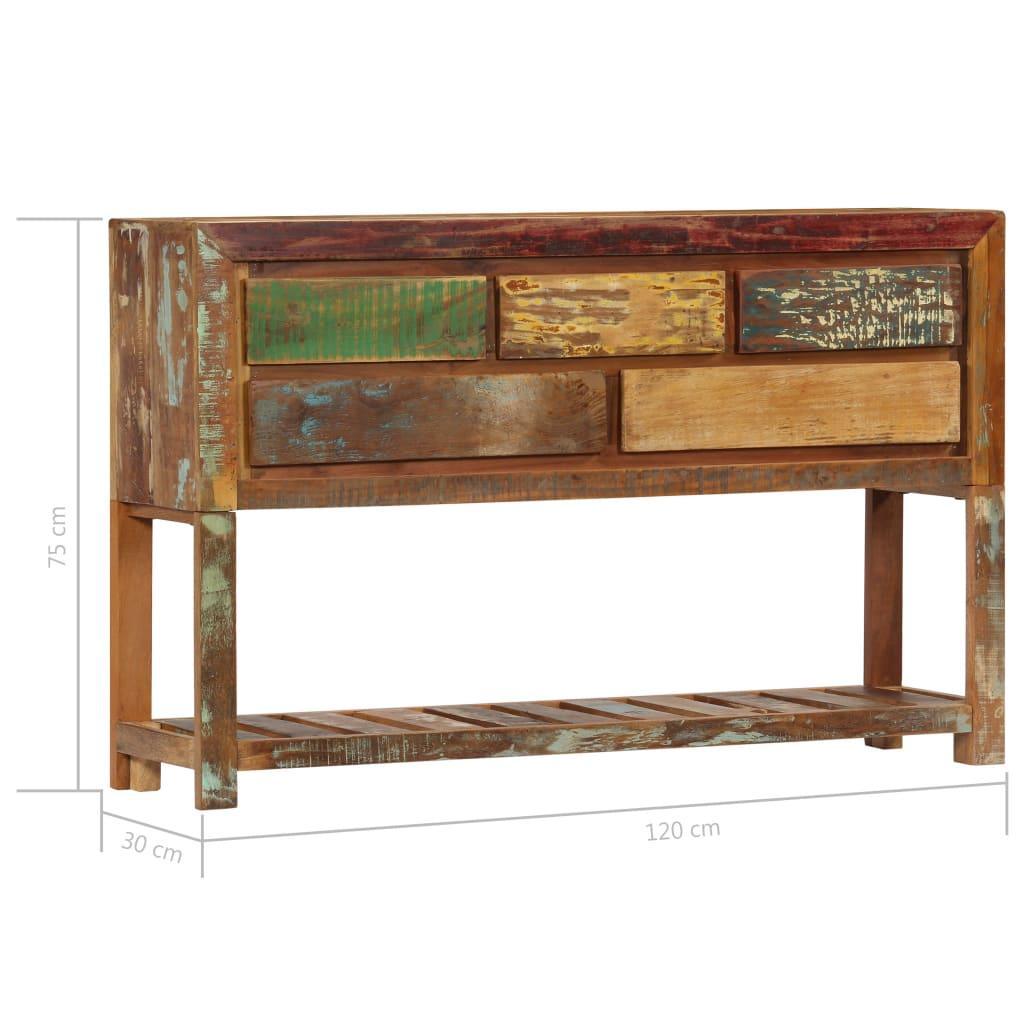 Sideboard 120x30x75 Cm Solid Reclaimed Wood- Natural - John Cootes