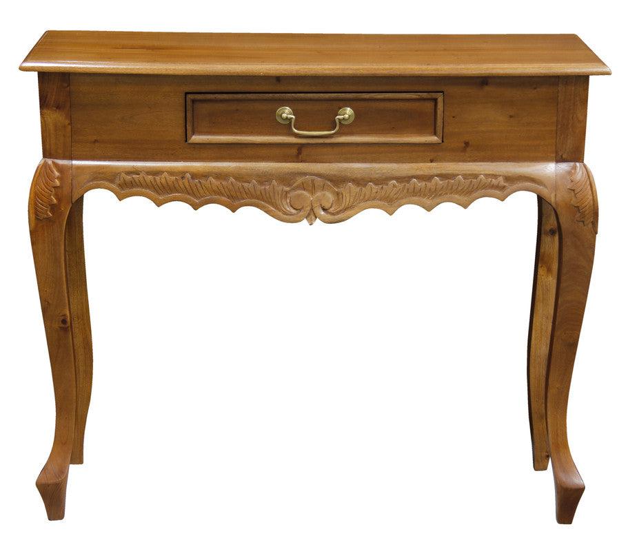 Sierra Carved 1 Drawer Sofa Table (Light Pecan) - John Cootes