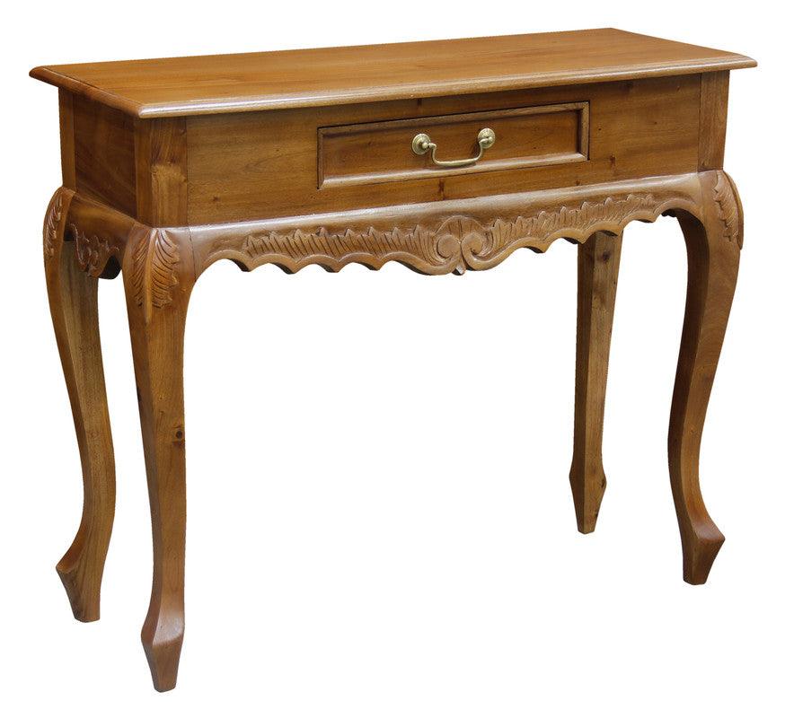 Sierra Carved 1 Drawer Sofa Table (Light Pecan) - John Cootes