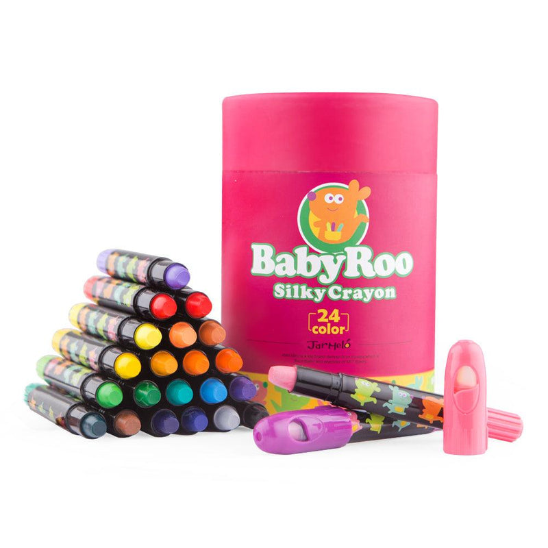 SILKY WASHABLE CRAYON -BABY ROO 24 COLORS - John Cootes