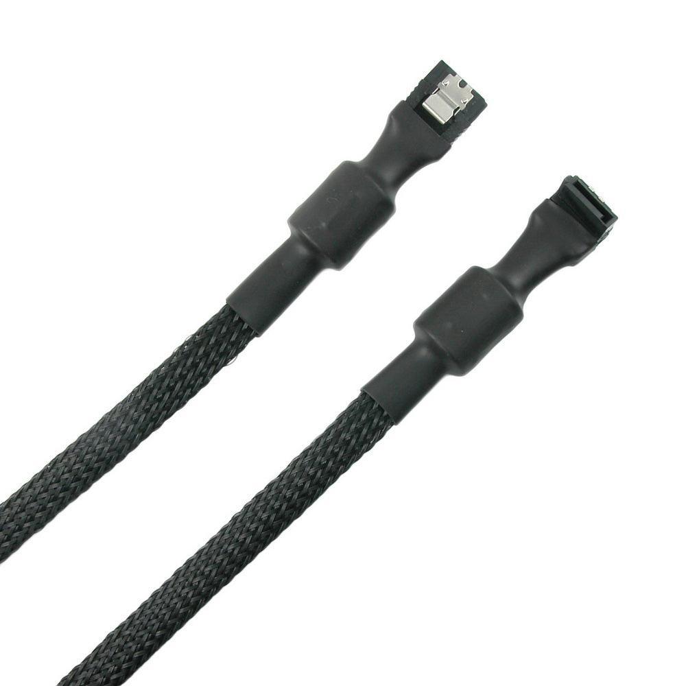 Simplecom CA110L Premium SATA 3 HDD SSD Data Cable Sleeved with Ferrite Bead Lead Clip Angle - John Cootes