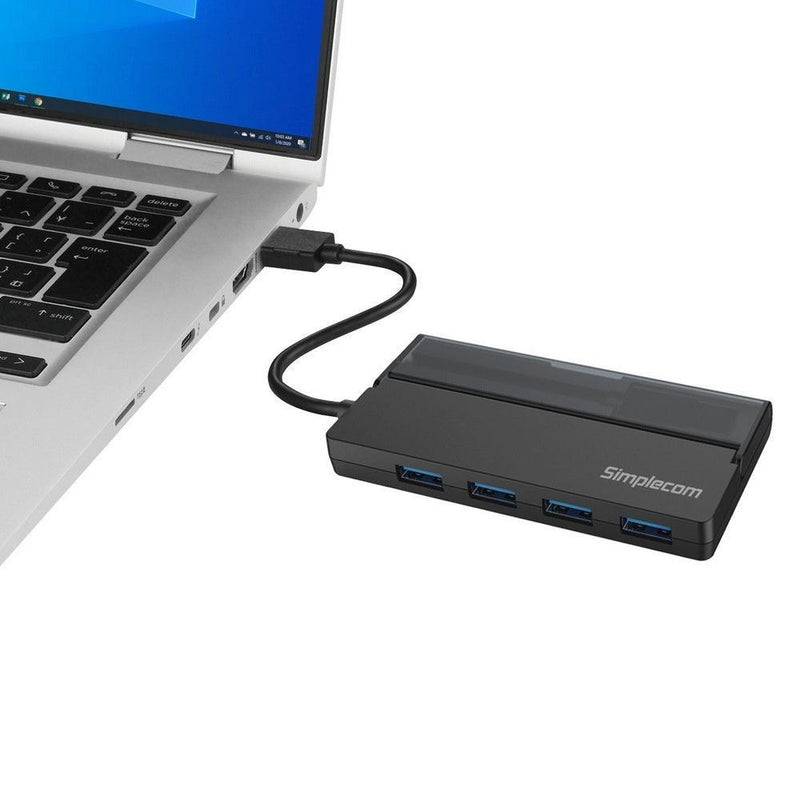 Simplecom CH329 Portable 4 Port USB 3.2 Gen1 (USB 3.0) 5Gbps Hub with Cable Storage - John Cootes