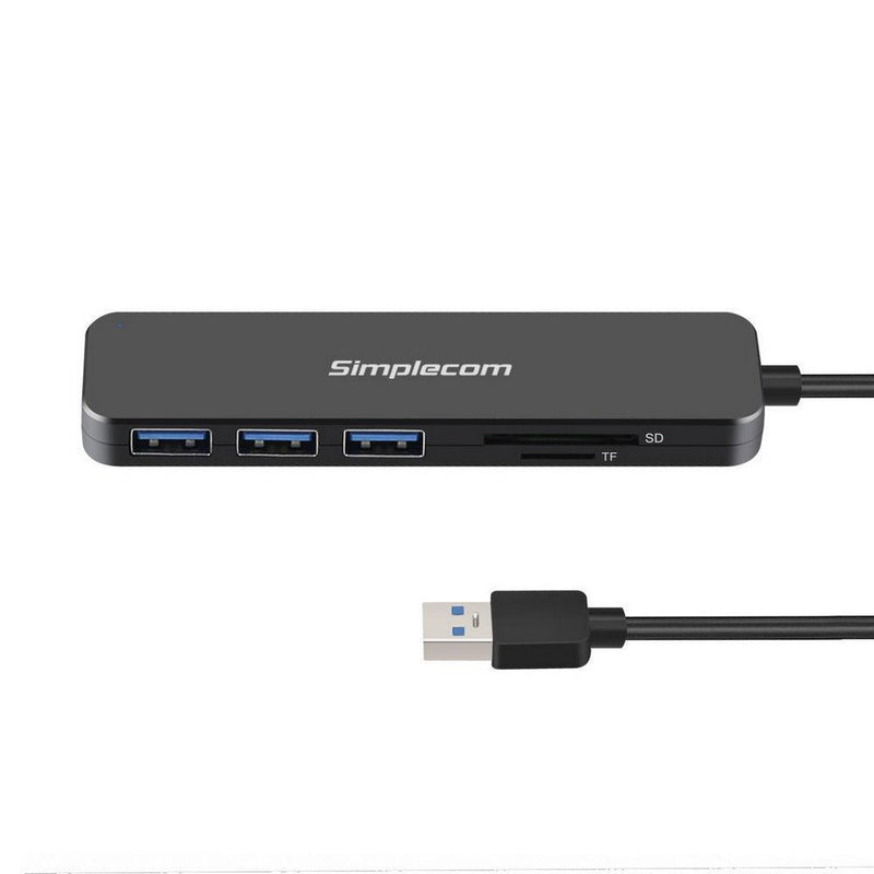 Simplecom CH365 SuperSpeed 3 Port USB 3.0 (USB 3.2 Gen 1) Hub with SD MicroSD Card Reader - John Cootes