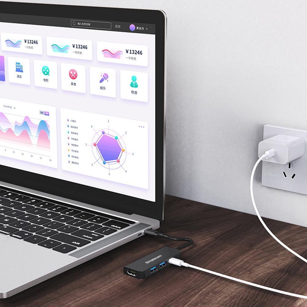 Simplecom CH540 USB-C 4-in-1 Multiport Adapter Hub USB 3.0 HDMI 4K PD - John Cootes