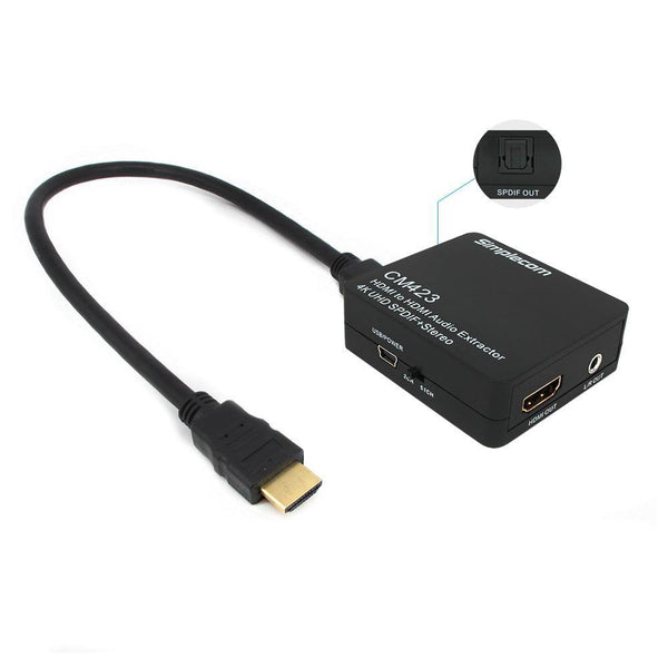 Simplecom CM423 HDMI Audio Extractor 4K HDMI to HDMI and Optical SPDIF + 3.5mm Stereo - John Cootes