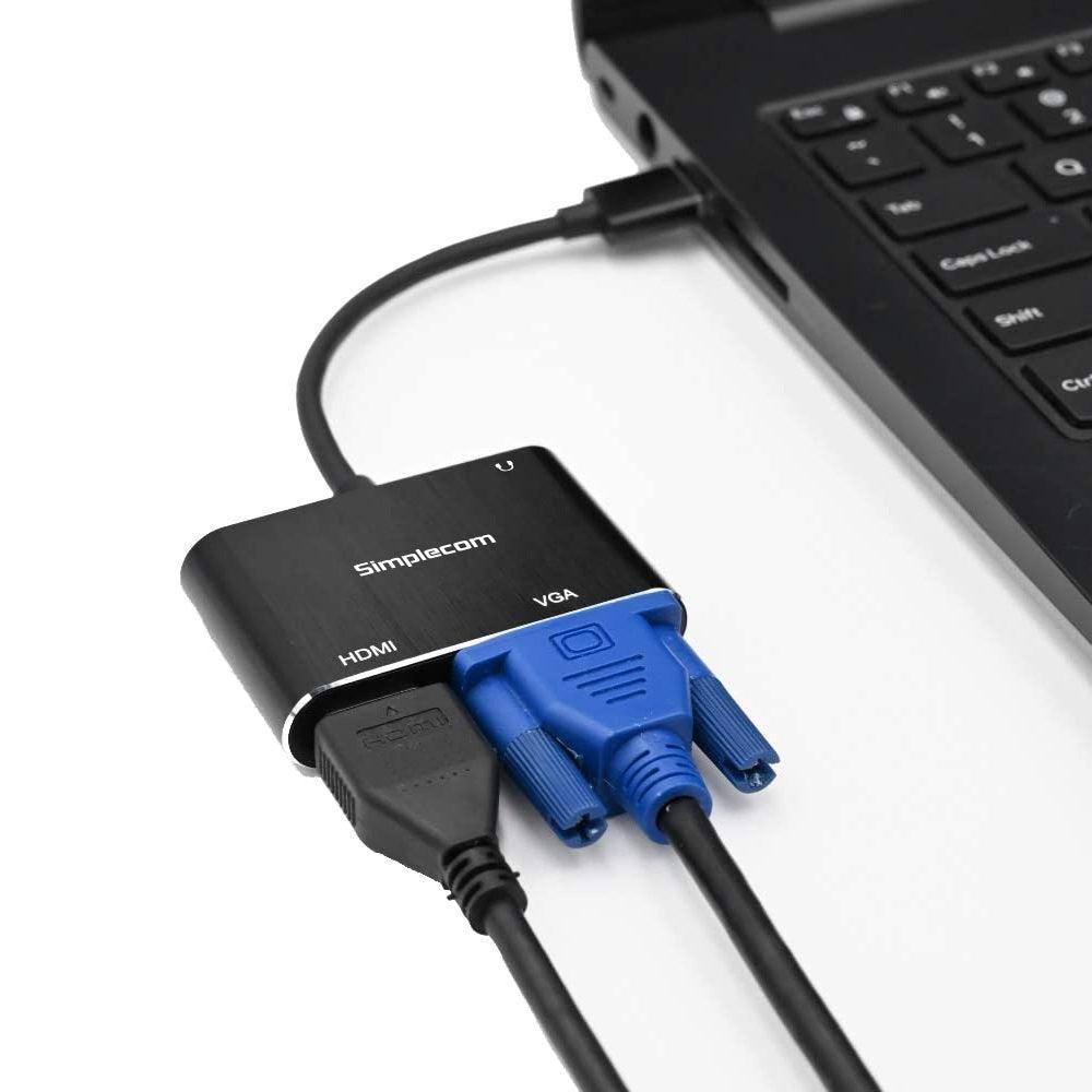 Simplecom DA316A USB to HDMI + VGA Video Card Adapter with 3.5mm Audio - John Cootes