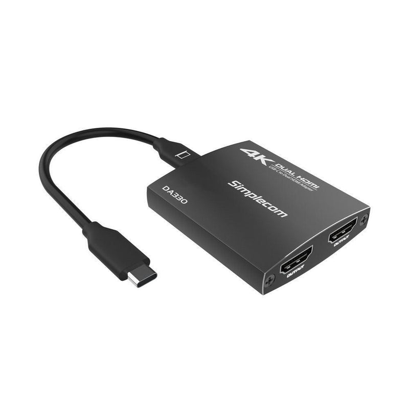 Simplecom DA330 USB-C to Dual HDMI MST Adapter 4K@60Hz with PD and Audio Out - John Cootes