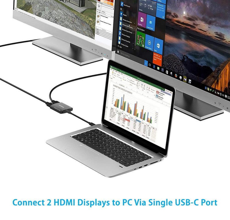 Simplecom DA330 USB-C to Dual HDMI MST Adapter 4K@60Hz with PD and Audio Out - John Cootes