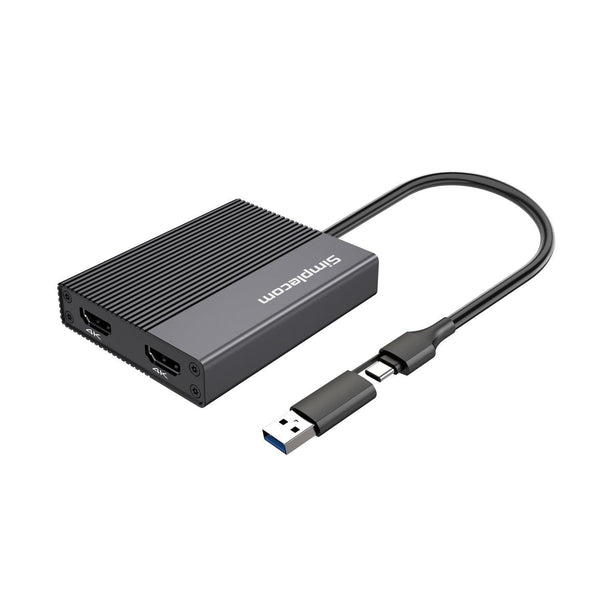 Simplecom DA369 USB 3.0 or USB-C to Dual 4K HDMI 2.0 Display Adapter for 2x 4K@60Hz Extended Screens - John Cootes
