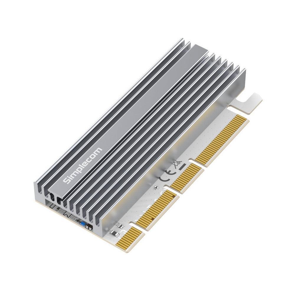 Simplecom EC415 NVMe M.2 SSD to PCIe x4 x8 x16 Expansion Card with Aluminium Heat Sink and RGB Light - John Cootes