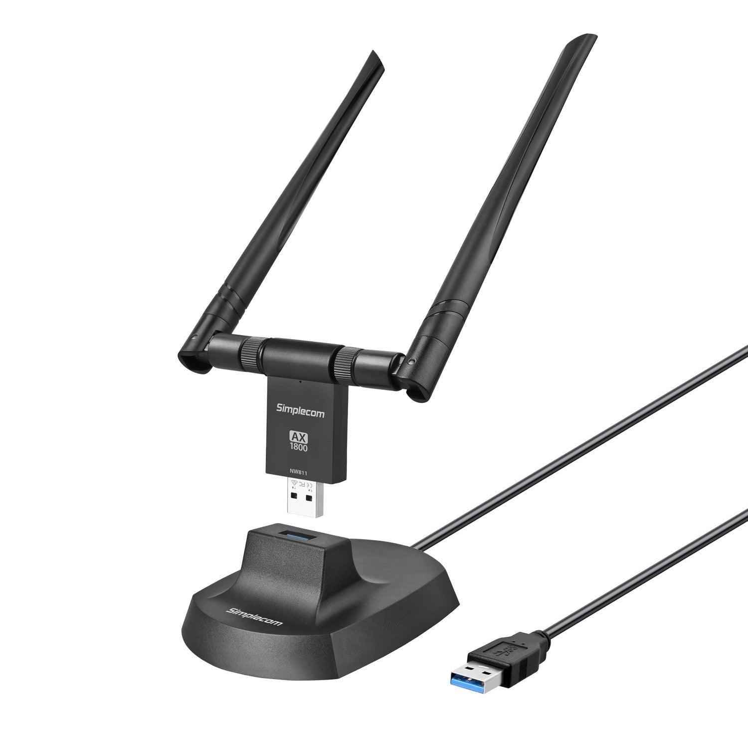 Simplecom NW811 AX1800 Dual Band WiFi 6 USB Adapter 802.11ax with 2x 5dBi High Gain Antennas - John Cootes