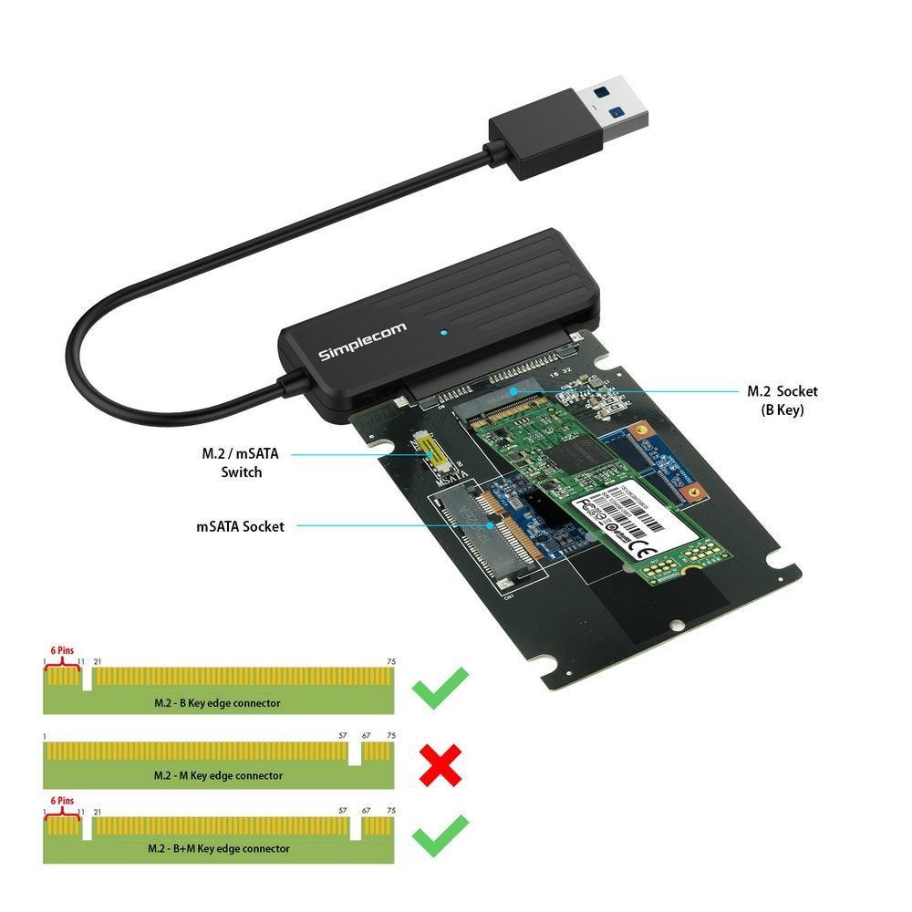 Simplecom SA225 USB3.0 to mSATA + M.2 (NGFF B Key) 2 In 1 Combo Adapter - John Cootes