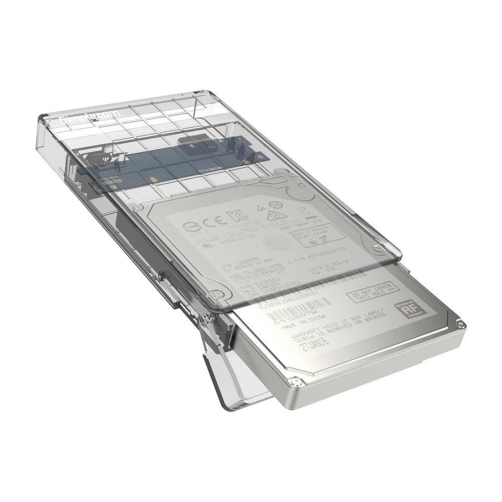 Simplecom SE203 Tool Free 2.5" SATA HDD SSD to USB 3.0 Hard Drive Enclosure Clear - John Cootes