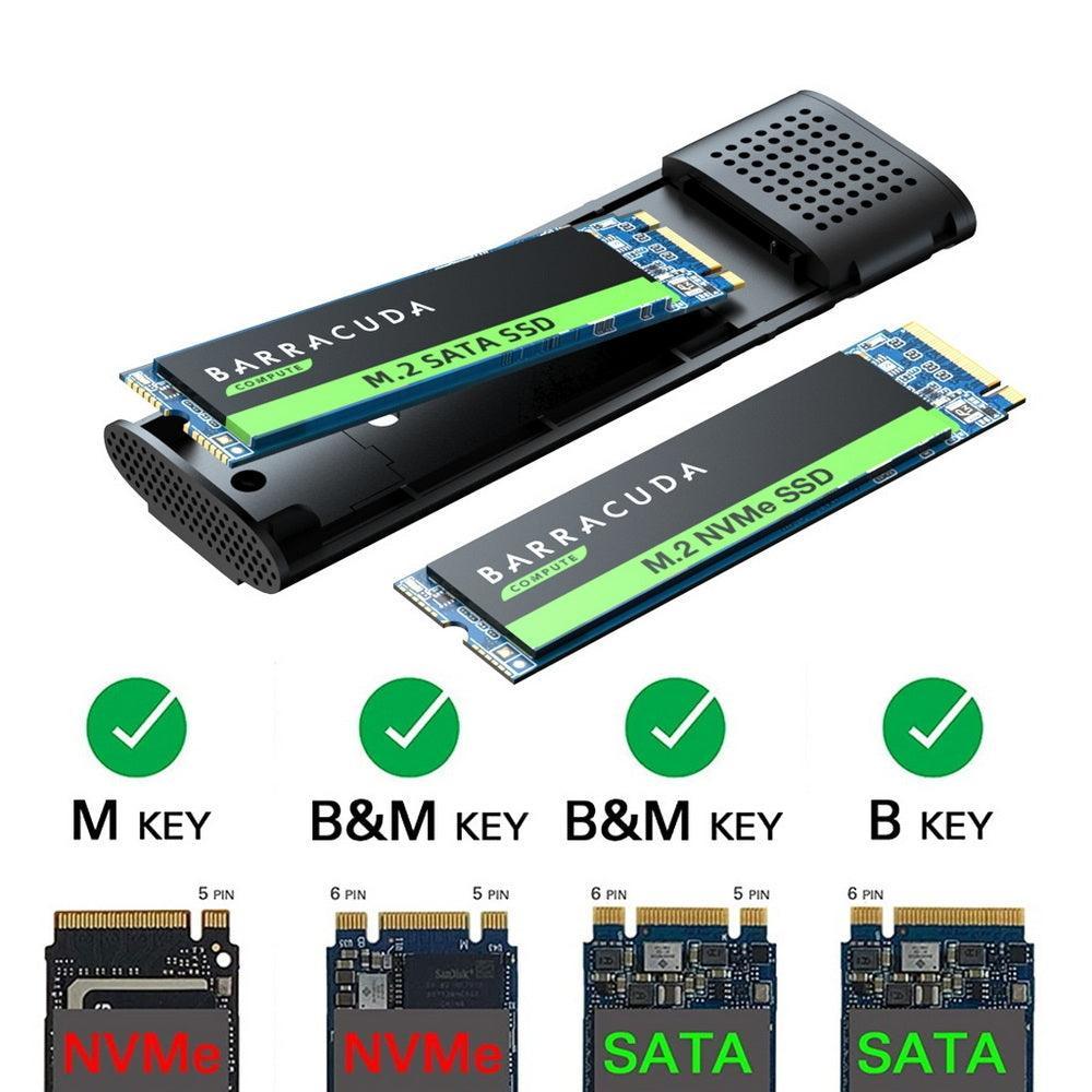 Simplecom SE516 NVMe / SATA Dual Protocol M.2 SSD Tool-Free USB-C Enclosure USB 3.2 Gen 2 10Gbps - John Cootes