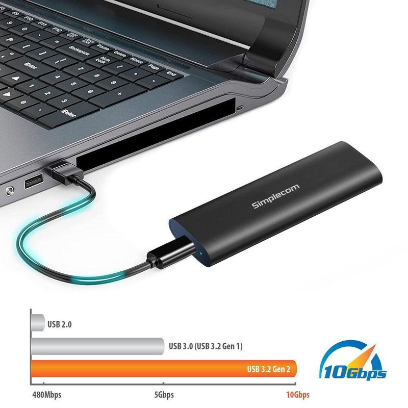 Simplecom SE516 NVMe / SATA Dual Protocol M.2 SSD Tool-Free USB-C Enclosure USB 3.2 Gen 2 10Gbps - John Cootes