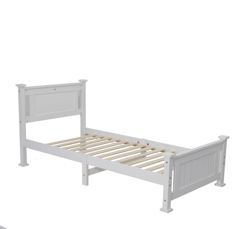Single Solid Pine Timber Bed Frame – White - John Cootes