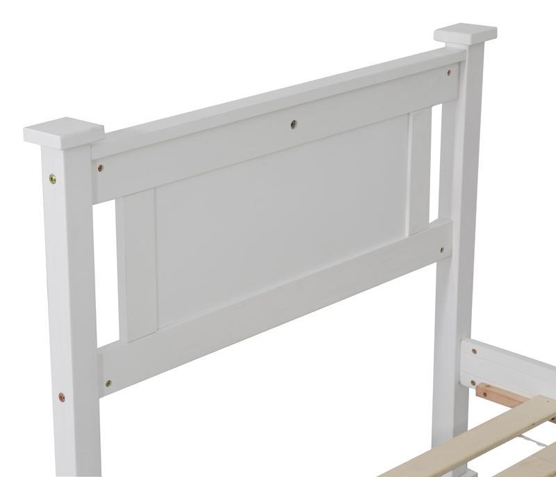 Single Solid Pine Timber Bed Frame – White - John Cootes