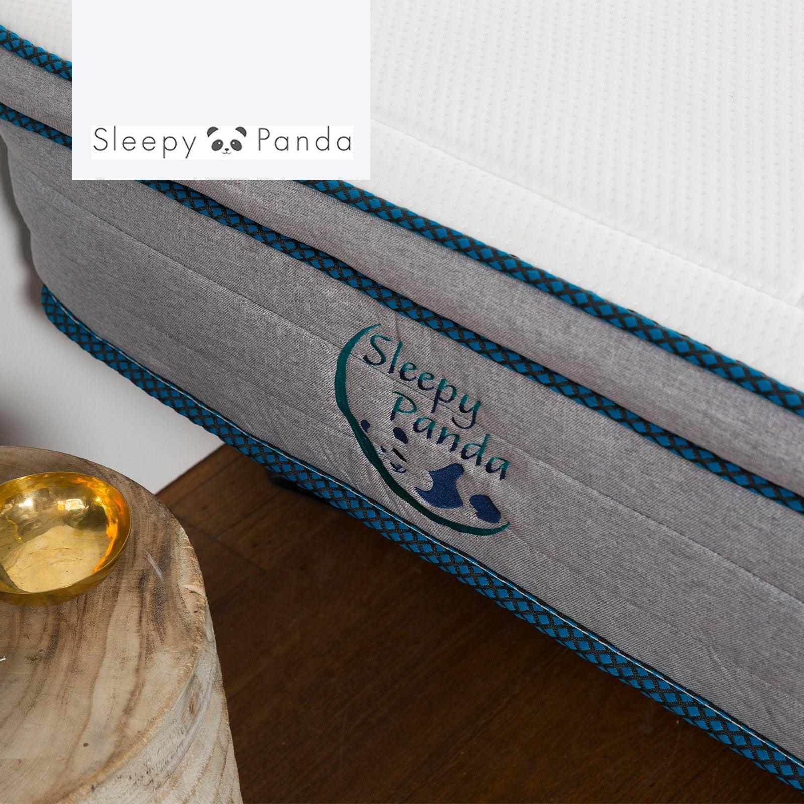 Sleepy Panda Mattress 5 Zone Pocket Spring EuroTop Medium Firm 30cm Thickness - King Single - White Grey Blue - John Cootes