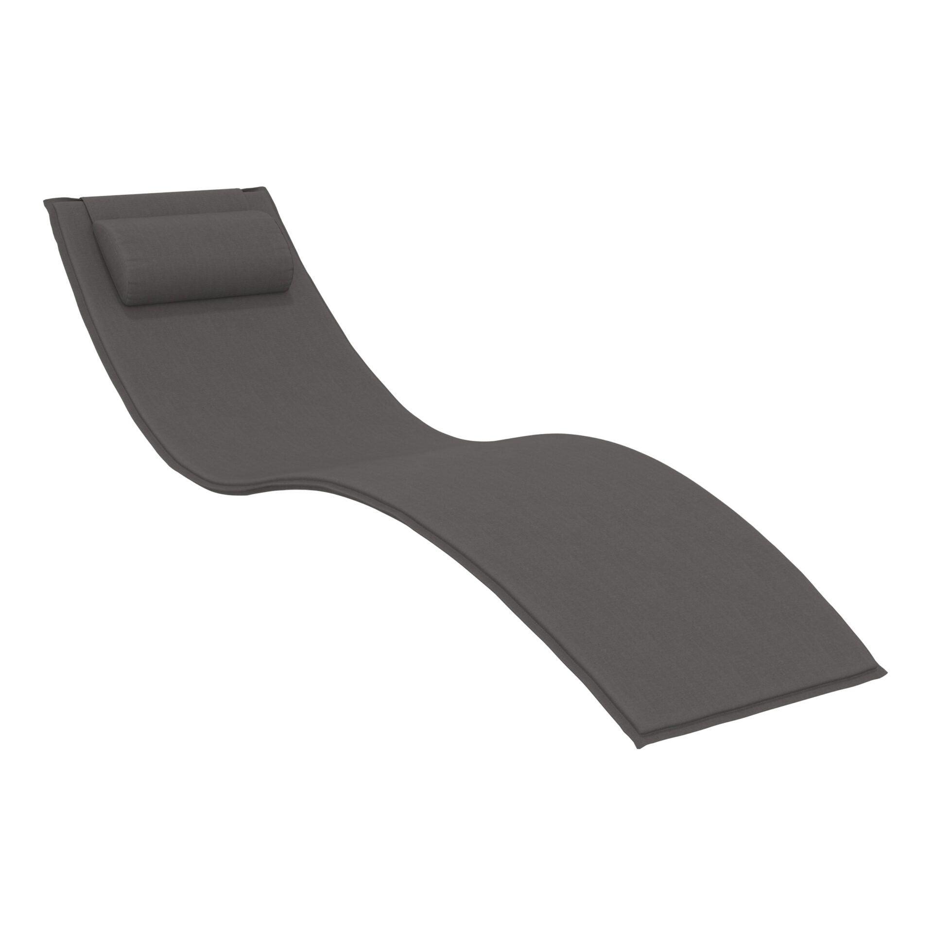 Slim Sunlounger - Anthracite with Black Cushion - John Cootes