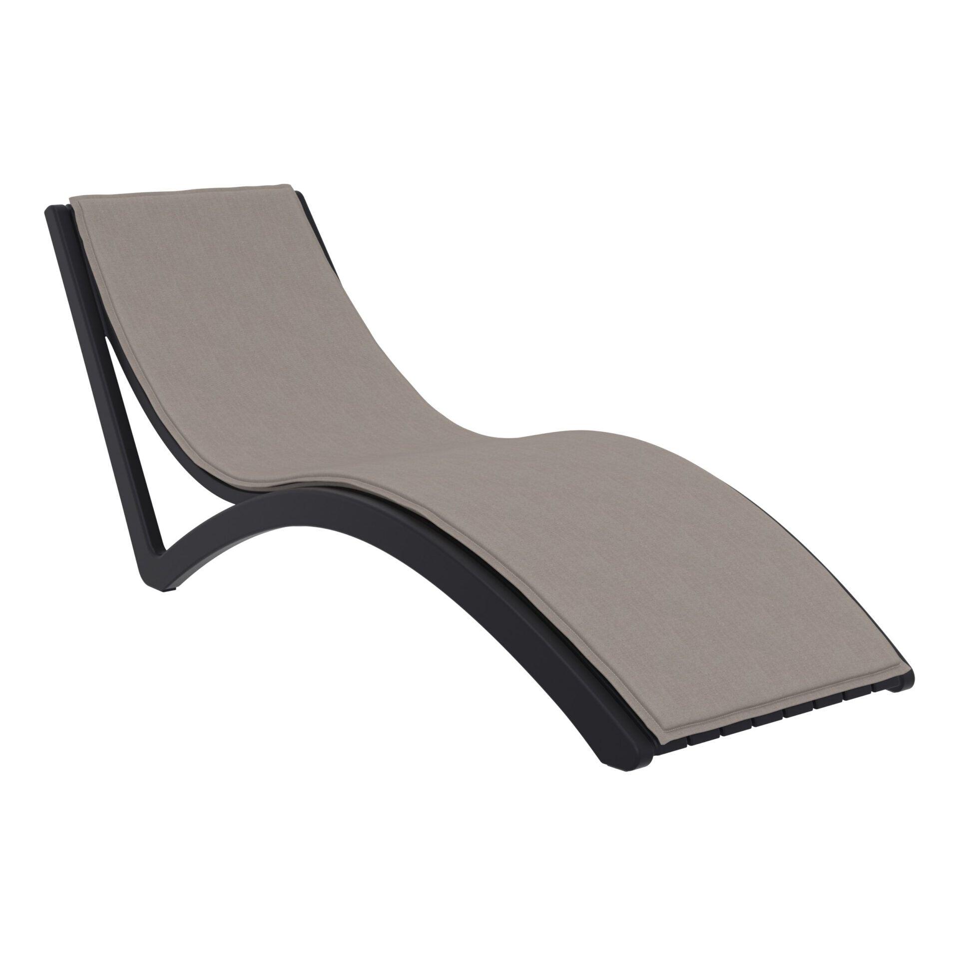 Slim Sunlounger - Black with Light Brown Cushion - John Cootes