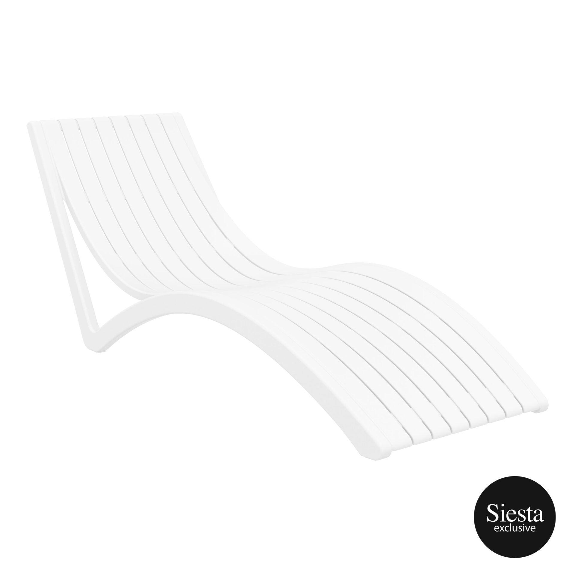 Slim Sunlounger - White - John Cootes