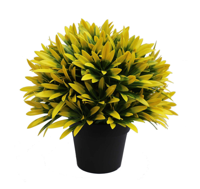 Small Potted Artificial Decorative Yellow Lily Plant UV Resistant 20cm - John Cootes