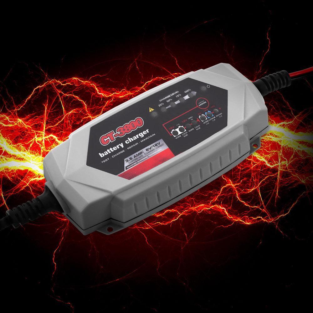 Smart Battery Charger 3.5A 12V 6V Automatic SLA AGM Car Truck Boat Motorcycle Caravan - John Cootes