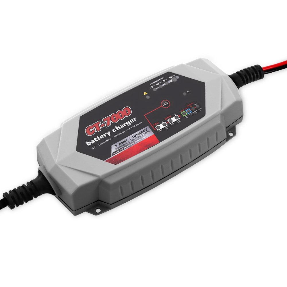 Smart Battery Charger 7A 12V 24V Automatic SLA AGM Car Truck Boat Motorcycle Caravan - John Cootes