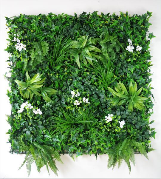 Snowy White Vertical Garden / Green Wall UV Resistant 100cm x 100cm - John Cootes