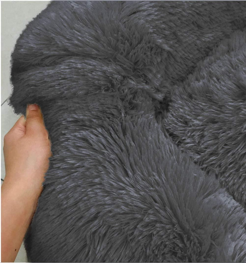 Soft Dog Bed Round Washable Plush Pet Kennel Cat Bed Mat Sofa Small 50cm - John Cootes