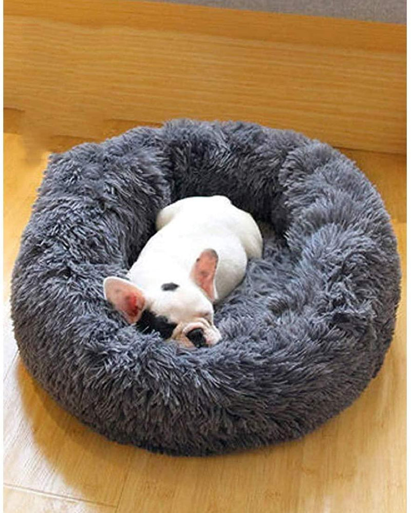 Soft Dog Bed Round Washable Plush Pet Kennel Cat Bed Mat Sofa Small 50cm - John Cootes