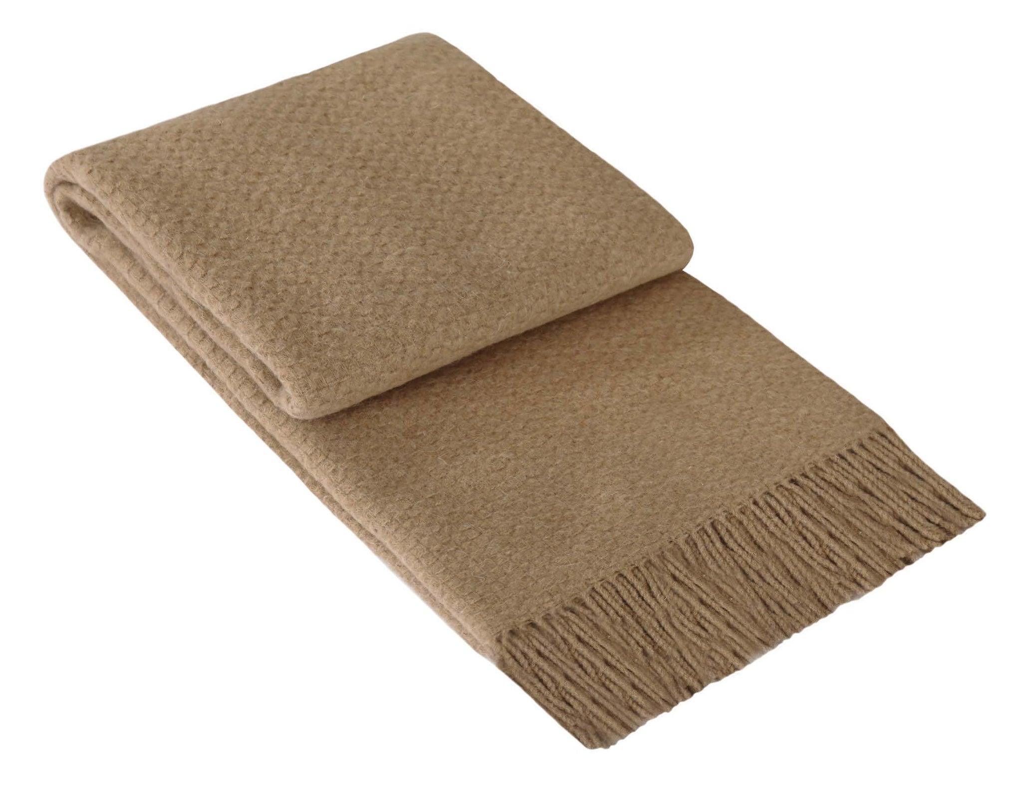 Soho Throw - Wool Blend - Tan - John Cootes