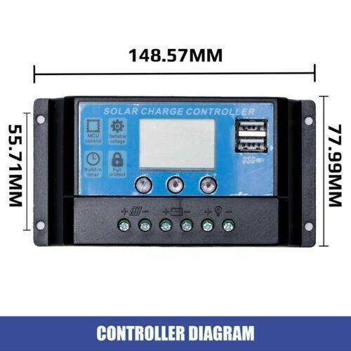 Solar Panel Monocryitsalline with Controller 18v 200w. Corrosion-Resistant Aluminium Frame Solar Generator Camping Outdoor Travel Boats Van - John Cootes