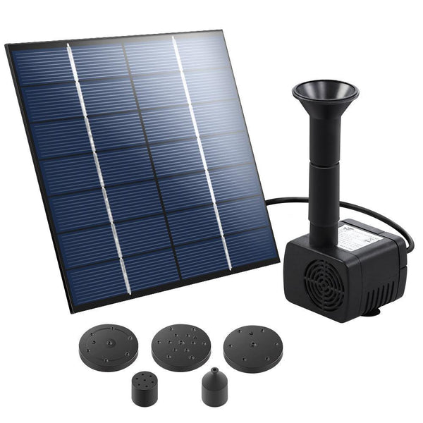 Solar Pond Pump Outdoor Water Fountains Submersible Garden Pool Kit 2.6 FT - John Cootes