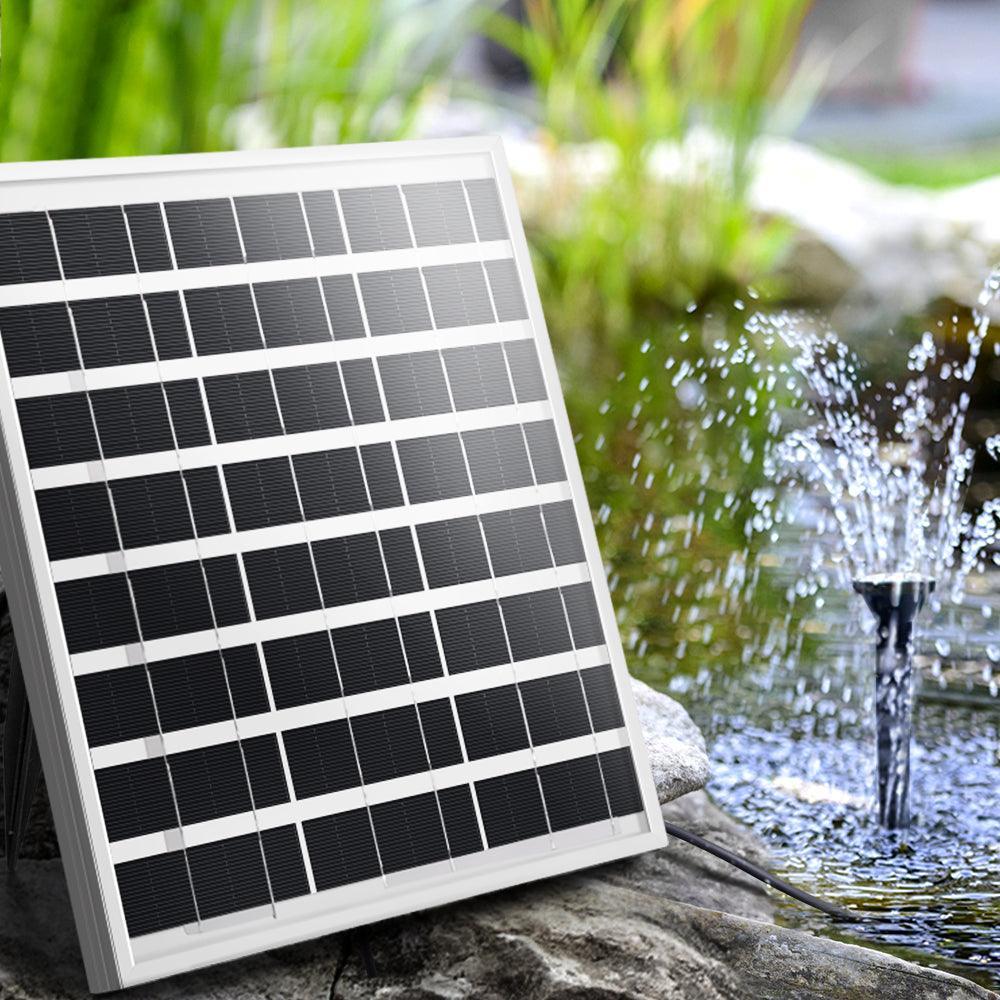 Solar Pond Pump Powered Outdoor Garden Water Pool Kit Large Panel 8.2 FT - John Cootes