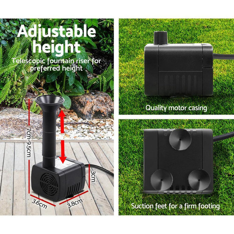 Solar Powered Pond Pump Submersible Fountains Ouotdoor Pool Garden Pumps 4 FT - John Cootes