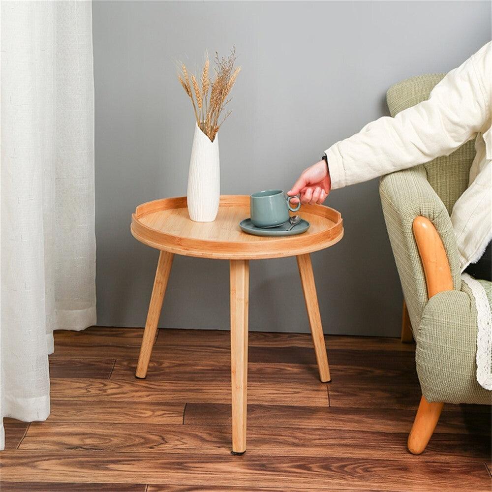 Sommer Bamboo Round Coffee Side Table - John Cootes