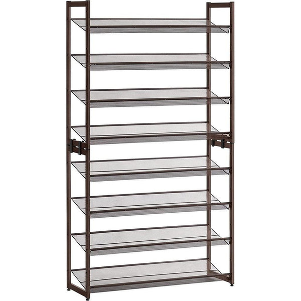 SONGMICS 8-Tier Shoe Rack Storage 32 pairs with Adjustable Shelves Gray LMR08GB - John Cootes