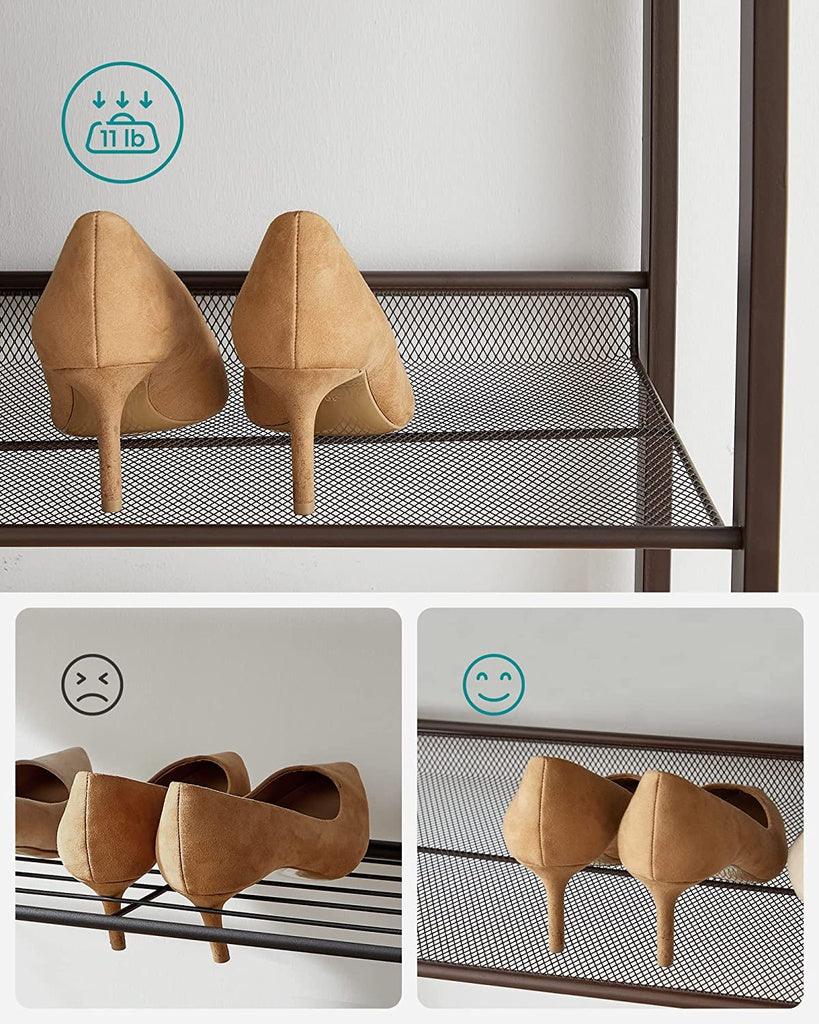 SONGMICS 8-Tier Shoe Rack Storage 32 pairs with Adjustable Shelves Gray LMR08GB - John Cootes