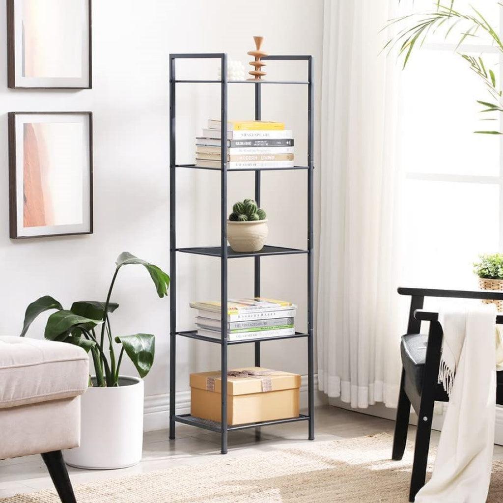 SONGMICS Bathroom Shelf 5-Tier Storage Rack with Adjustable Shelf Black BSC35BK - John Cootes