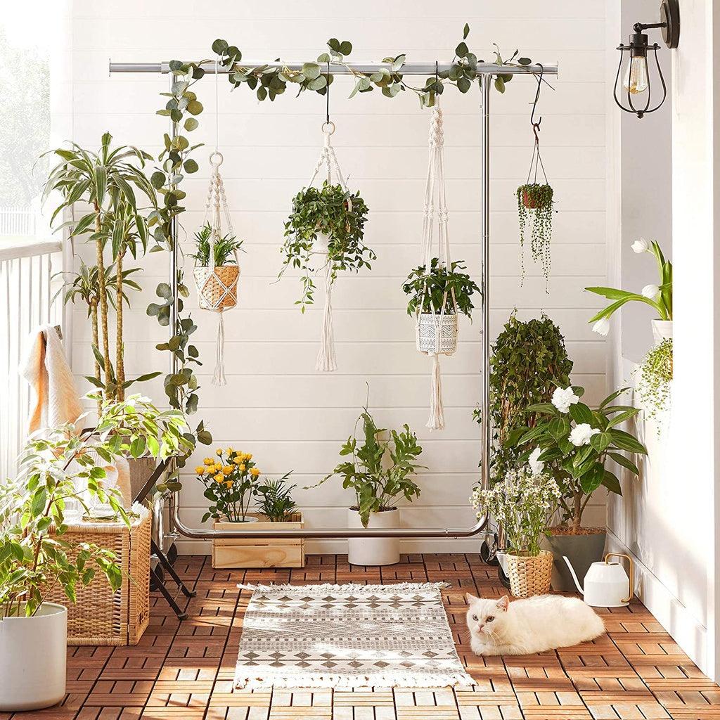 SONGMICS Heavy Duty Clothes Rack on Wheels Metal Chrome Extendable HSR11S - John Cootes