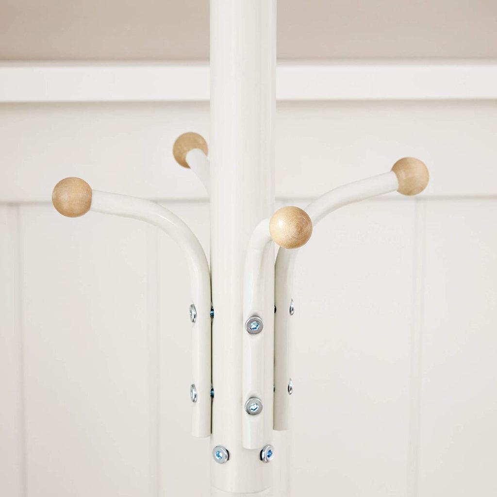 SONGMICS Metal Coat Rack 182 cm Tall Hall Tree White RCR19W - John Cootes